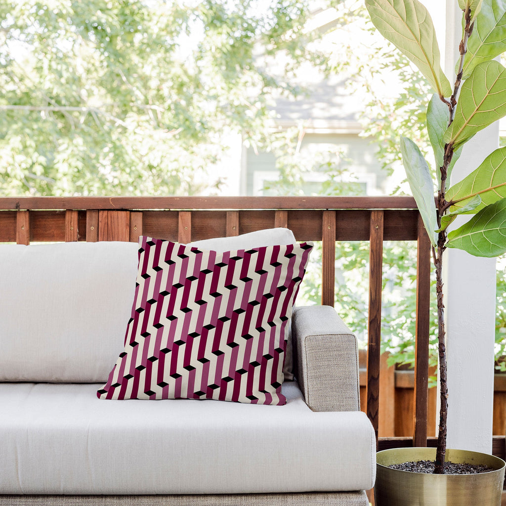 Colour Poems Columns Pattern I Outdoor Throw Pillow