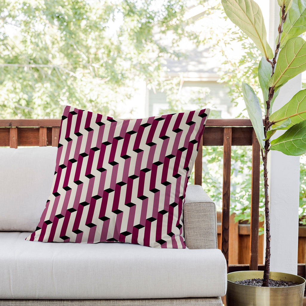 Colour Poems Columns Pattern I Outdoor Throw Pillow