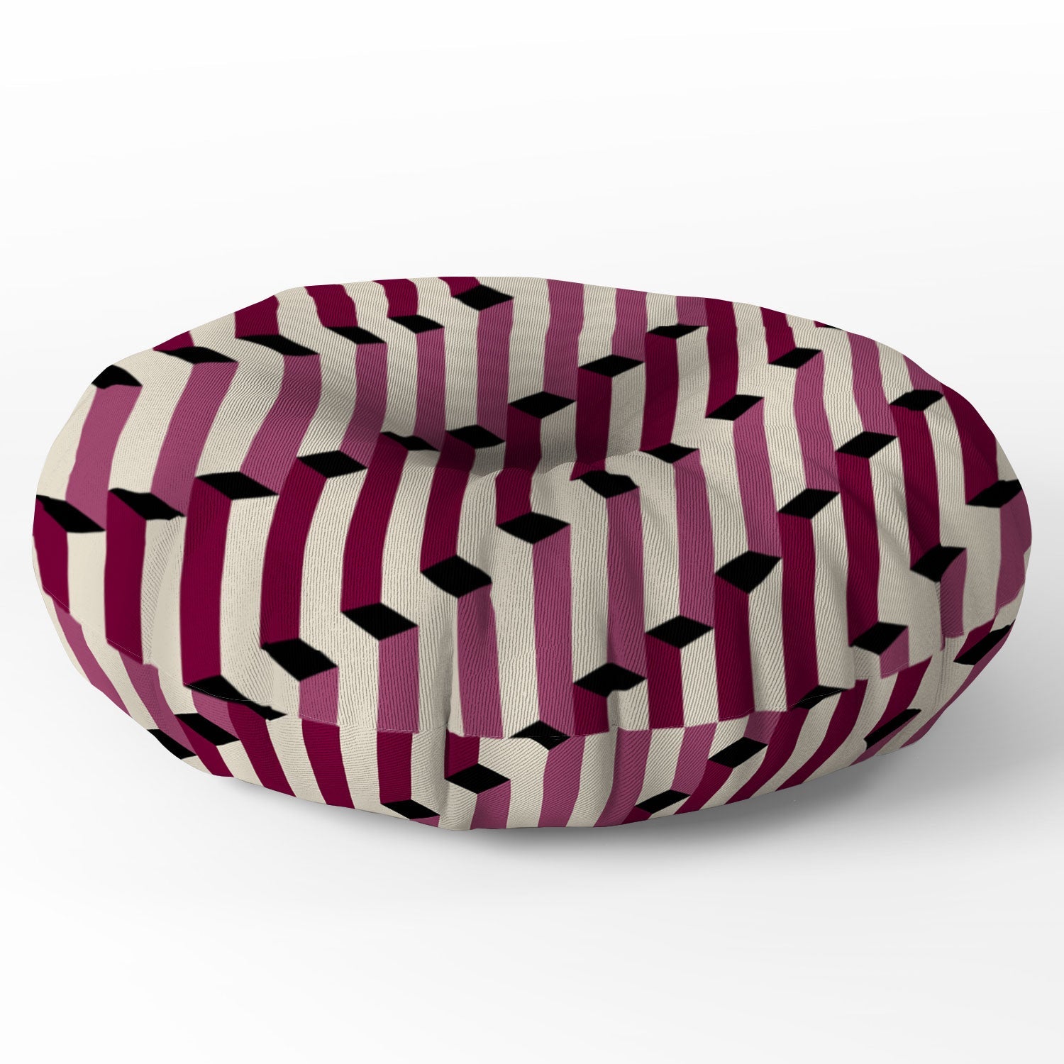 Colour Poems Columns Pattern I Floor Pillow Round