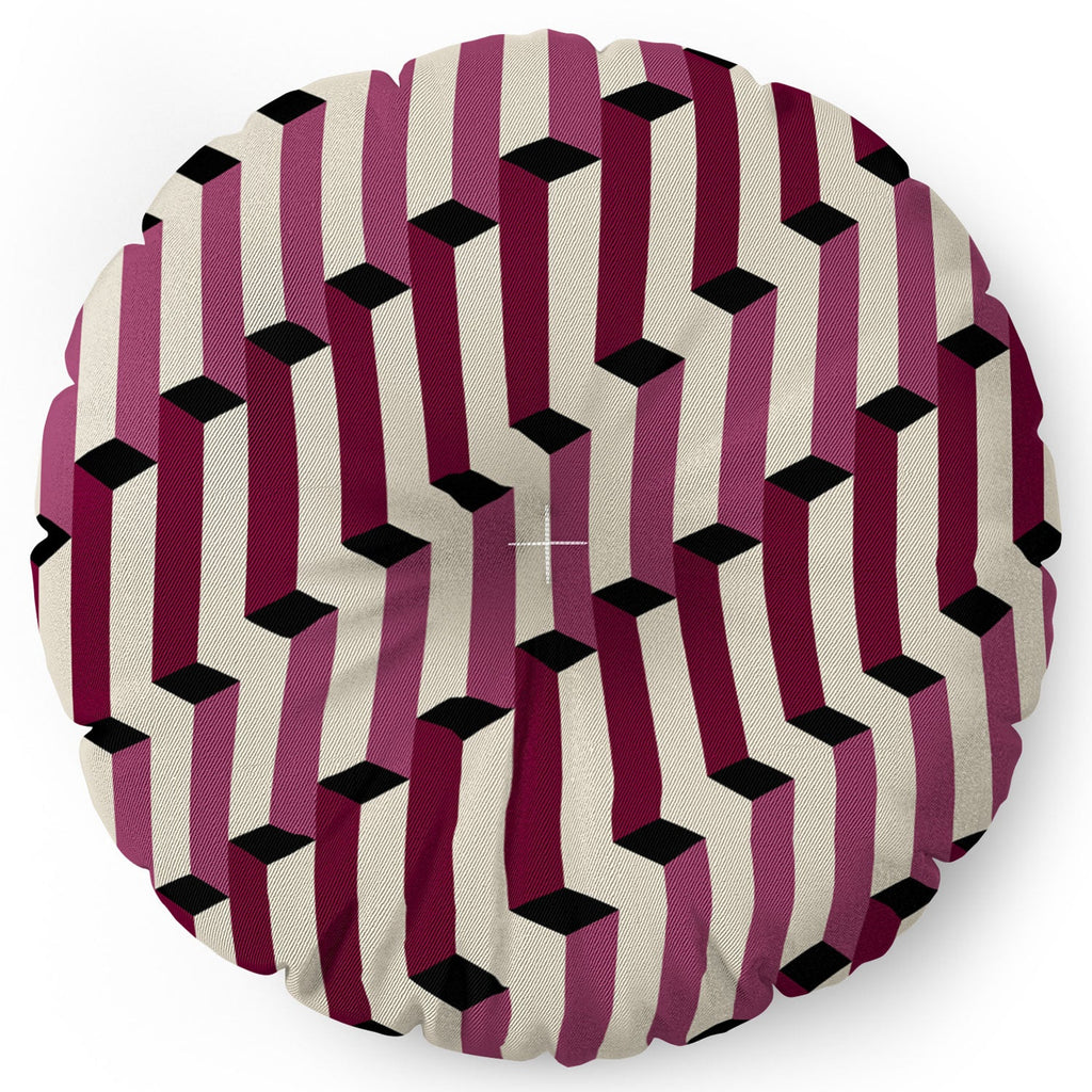 Colour Poems Columns Pattern I Floor Pillow Round