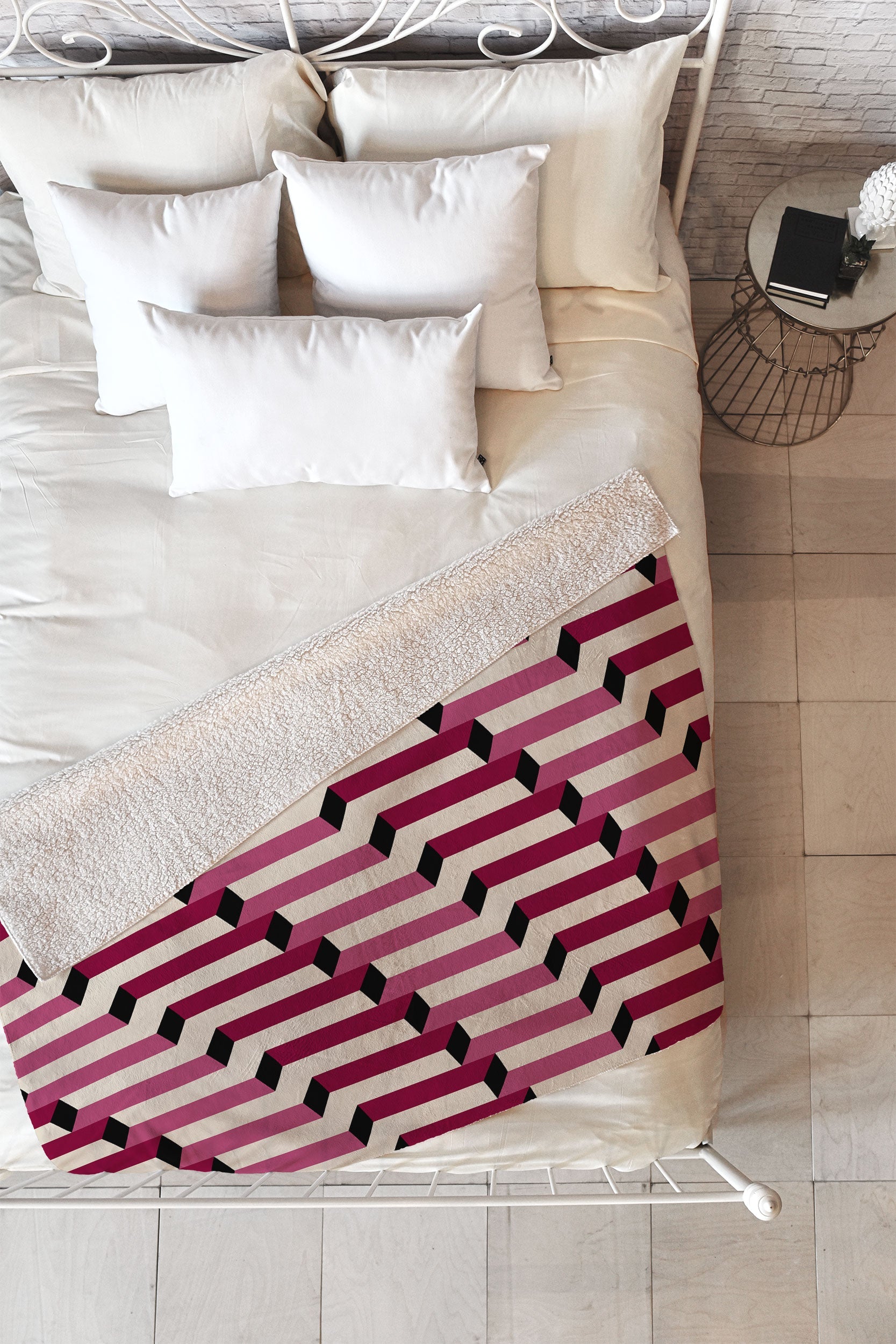 Colour Poems Columns Pattern I Fleece Throw Blanket