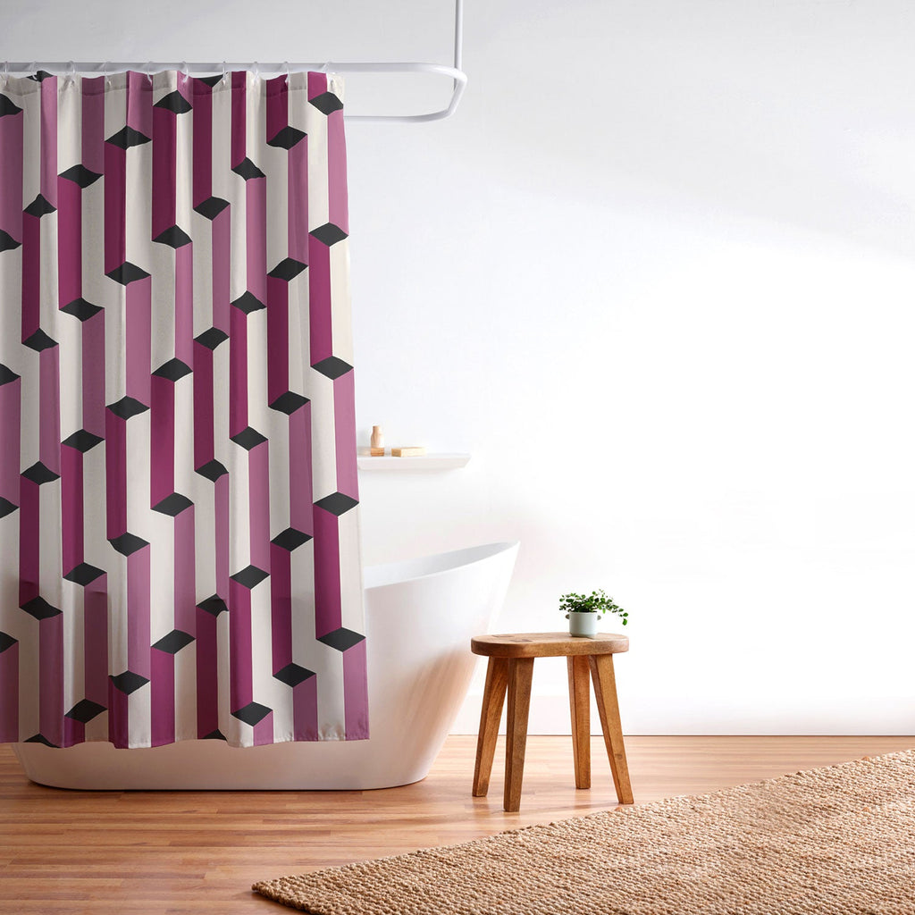 Colour Poems Columns Pattern I Shower Curtain