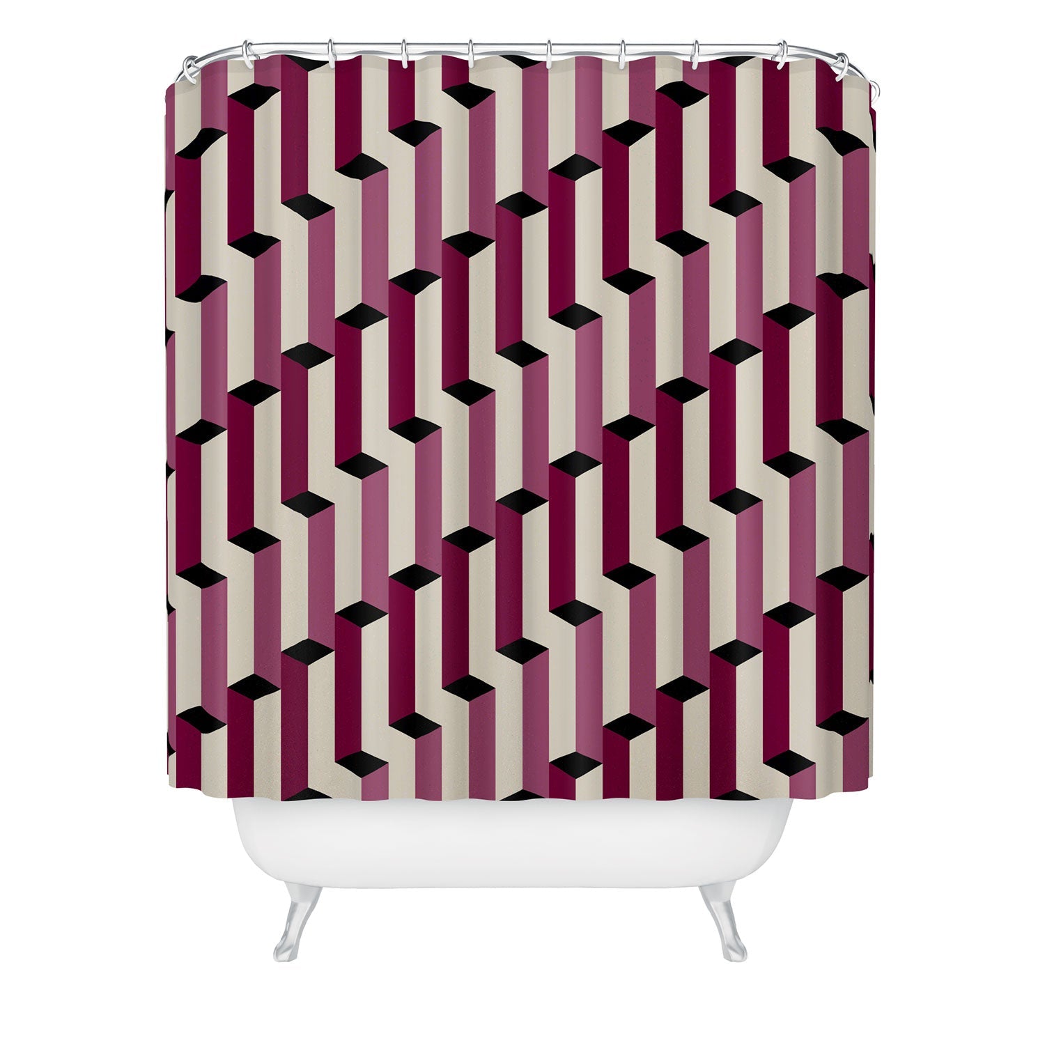 Colour Poems Columns Pattern I Shower Curtain