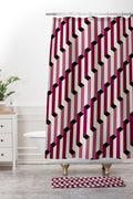 Colour Poems Columns Pattern I Shower Curtain And Mat