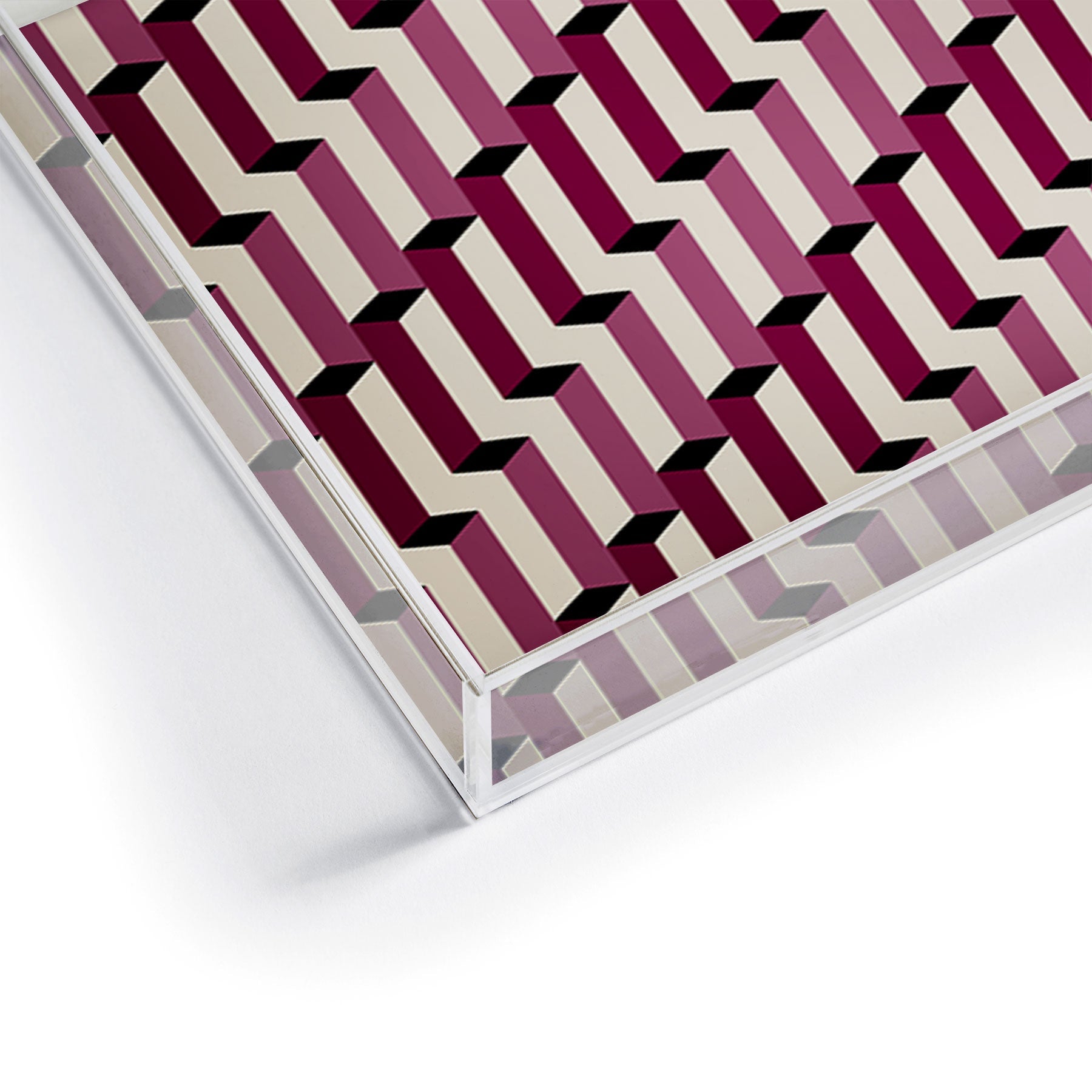 Colour Poems Columns Pattern I Acrylic Tray