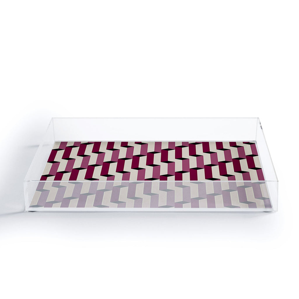 Colour Poems Columns Pattern I Acrylic Tray