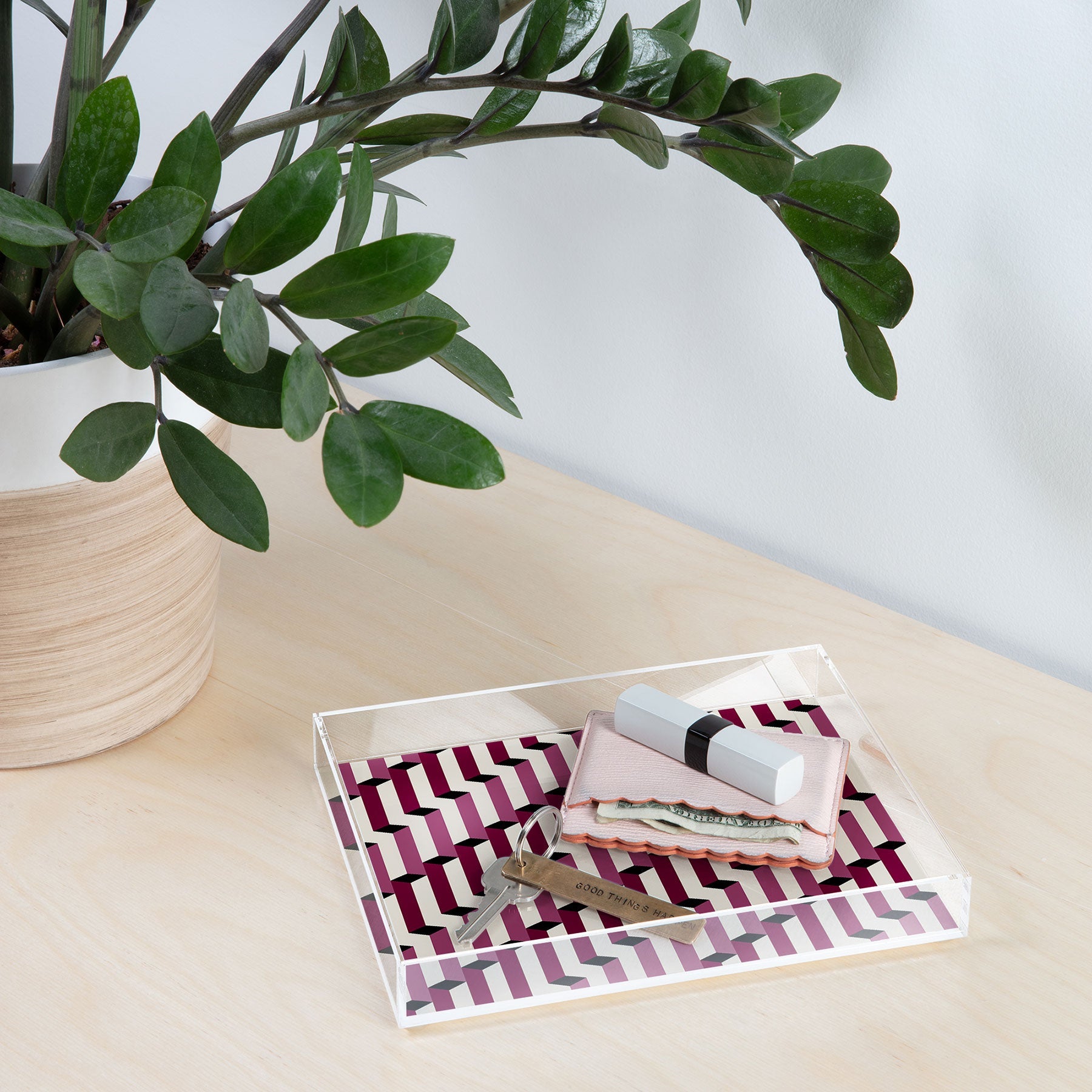 Colour Poems Columns Pattern I Acrylic Tray