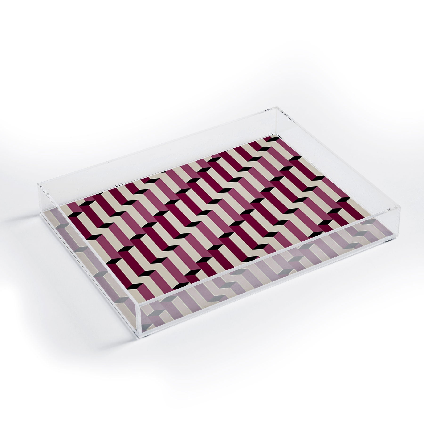 Colour Poems Columns Pattern I Acrylic Tray