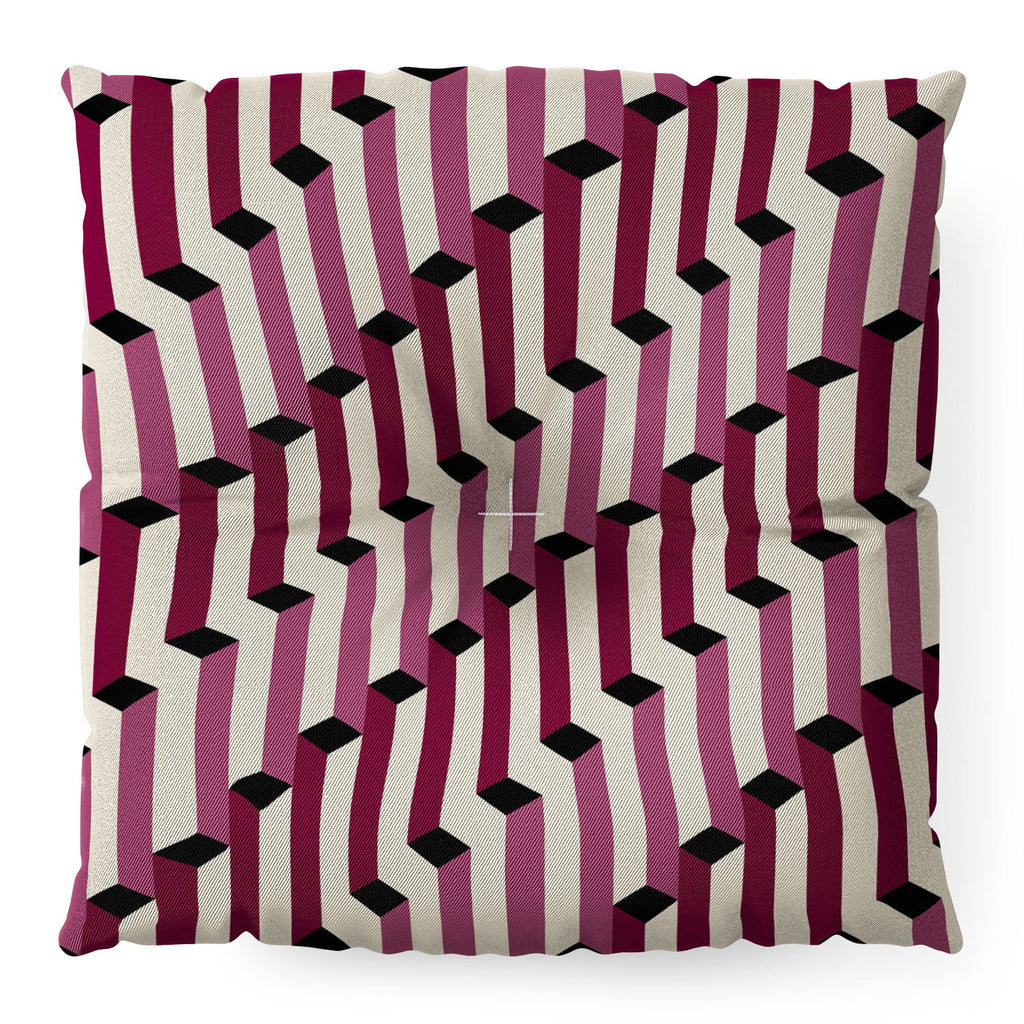 Colour Poems Columns Pattern I Floor Pillow Square
