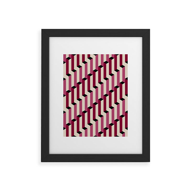Colour Poems Columns Pattern I Framed Art Print