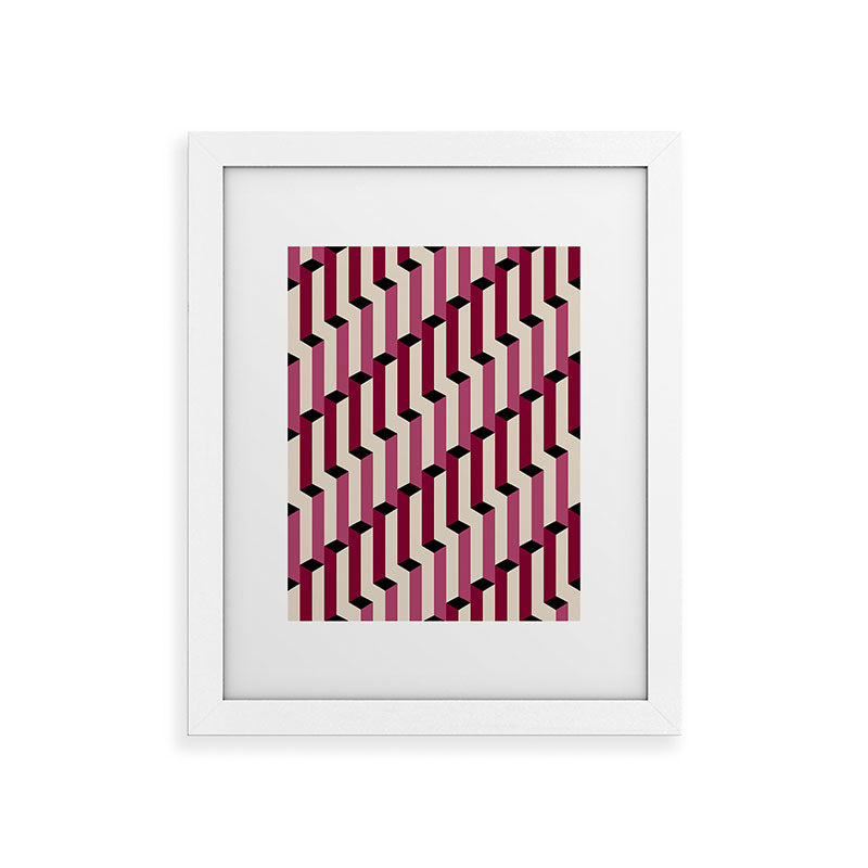 Colour Poems Columns Pattern I Framed Art Print