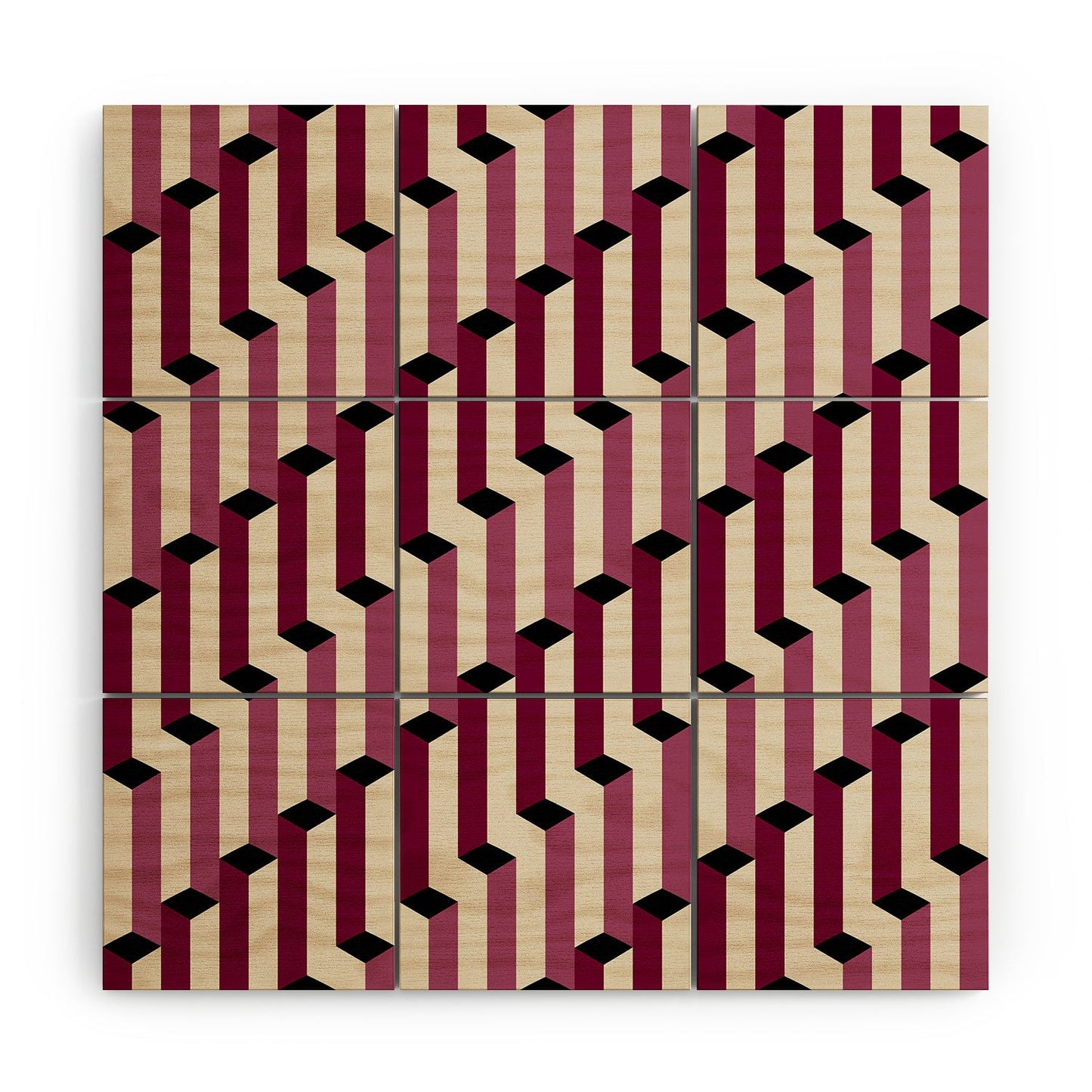 Colour Poems Columns Pattern I Wood Wall Mural