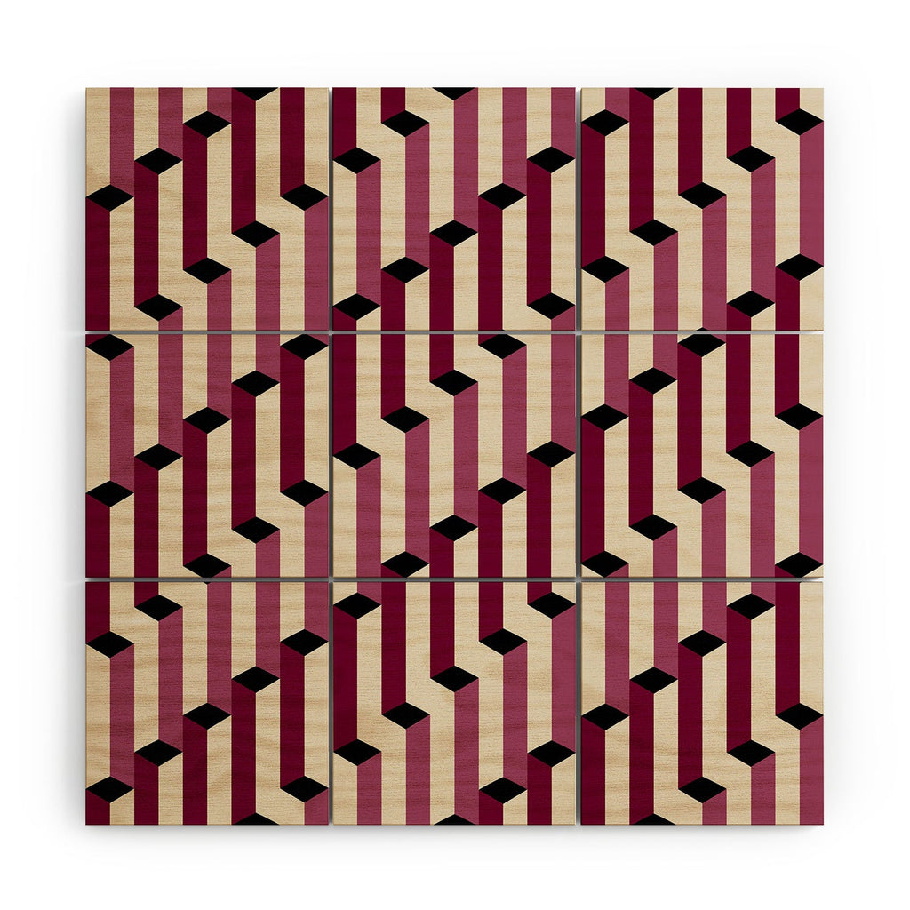 Colour Poems Columns Pattern I Wood Wall Mural