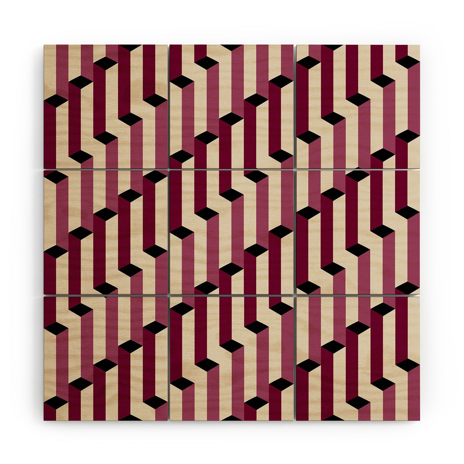 Colour Poems Columns Pattern I Wood Wall Mural