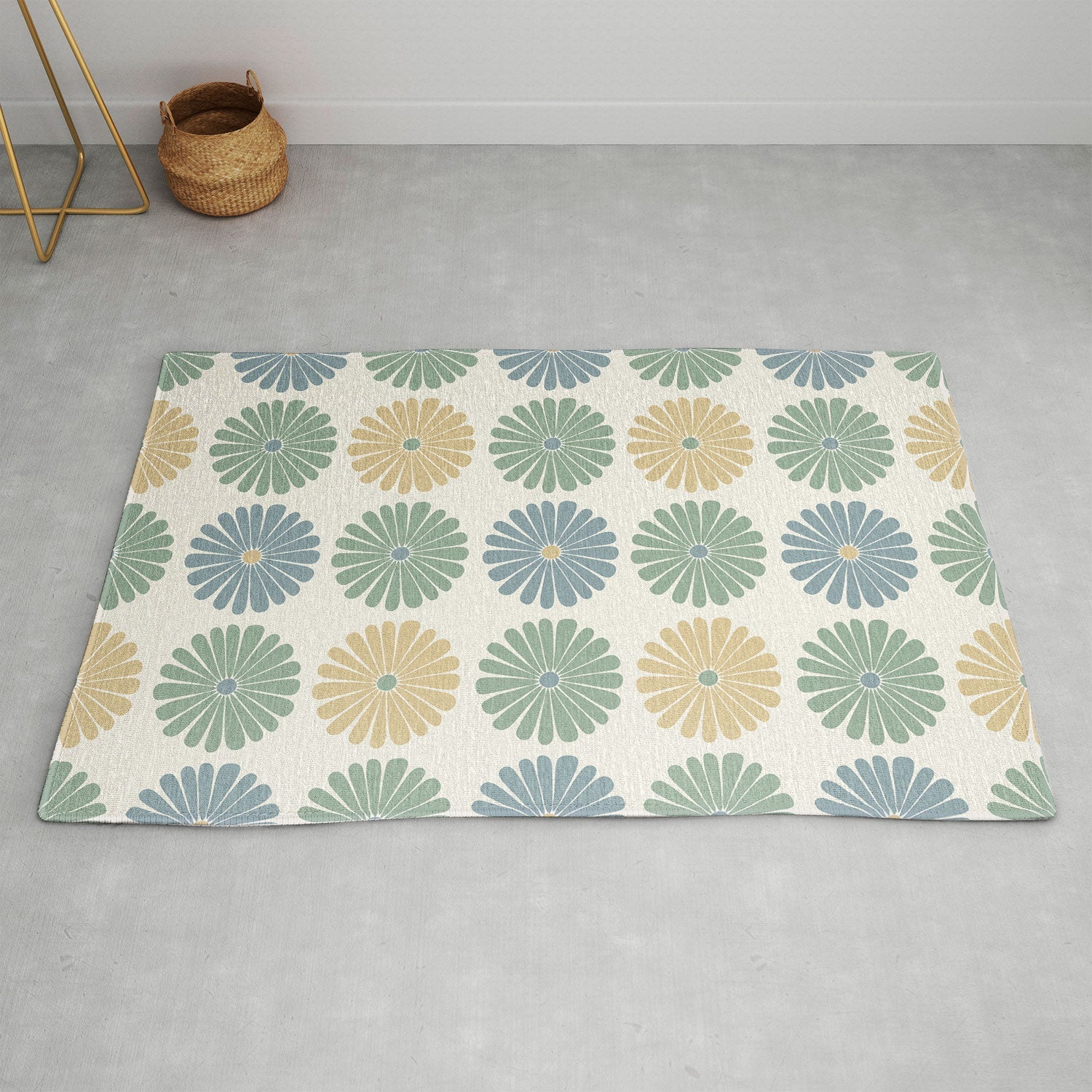 Colour Poems Daisy Pattern Multicolor I Area Rug