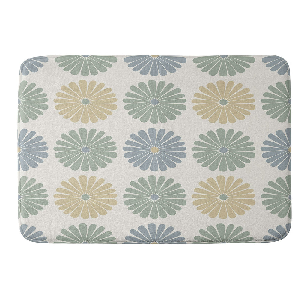 Colour Poems Daisy Pattern Multicolor I Memory Foam Bath Mat