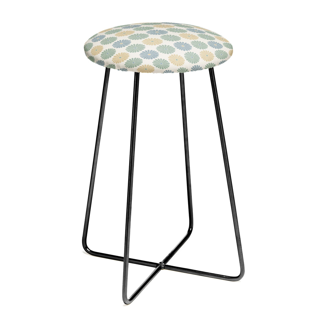 Colour Poems Daisy Pattern Multicolor I Counter Stool