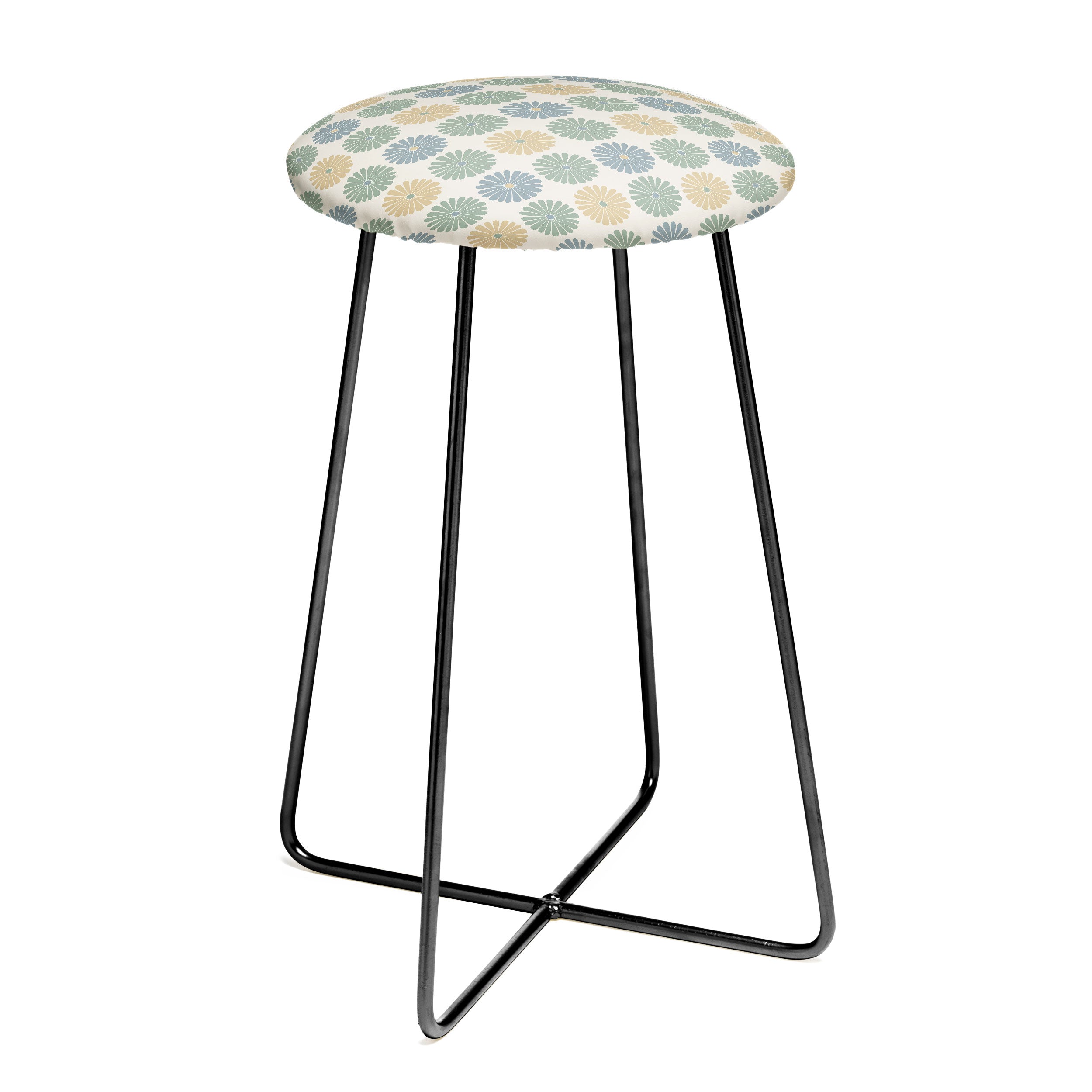 Colour Poems Daisy Pattern Multicolor I Counter Stool
