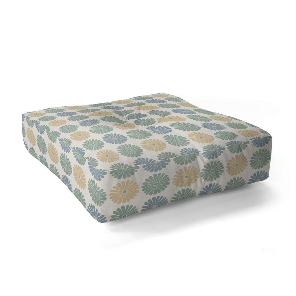 Colour Poems Daisy Pattern Multicolor I Floor Pillow Square