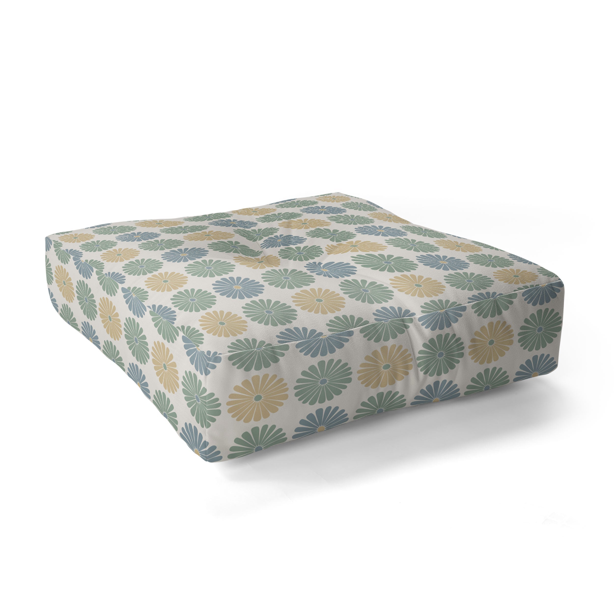 Colour Poems Daisy Pattern Multicolor I Floor Pillow Square