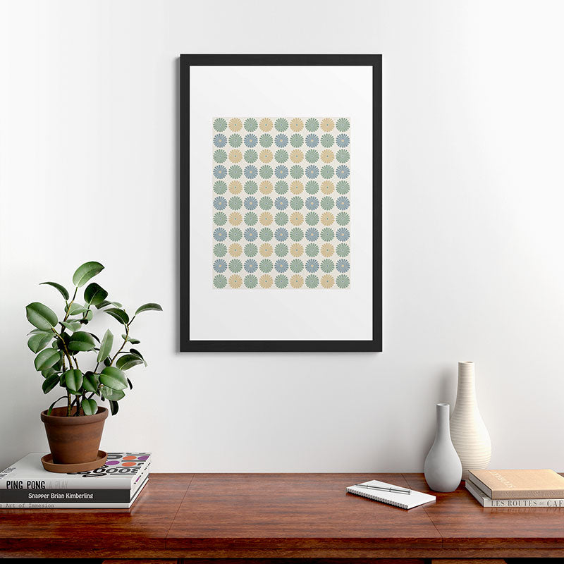 Colour Poems Daisy Pattern Multicolor I Framed Art Print
