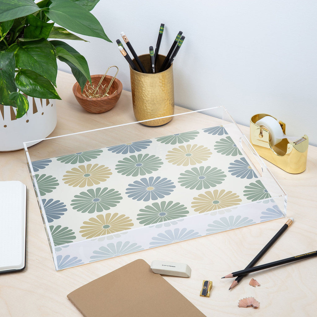 Colour Poems Daisy Pattern Multicolor I Acrylic Tray