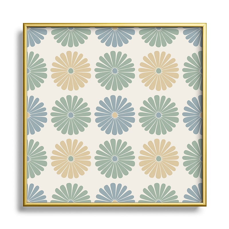 Colour Poems Daisy Pattern Multicolor I Square Metal Framed Art Print
