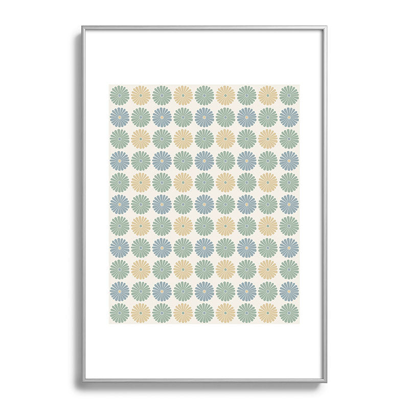 Colour Poems Daisy Pattern Multicolor I Metal Framed Art Print