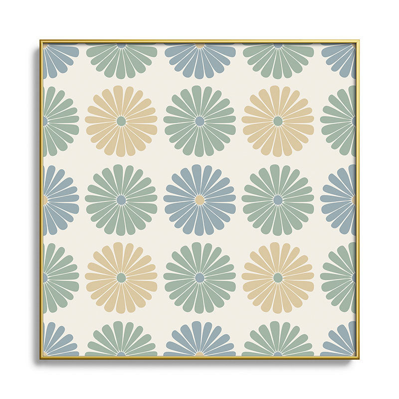 Colour Poems Daisy Pattern Multicolor I Square Metal Framed Art Print
