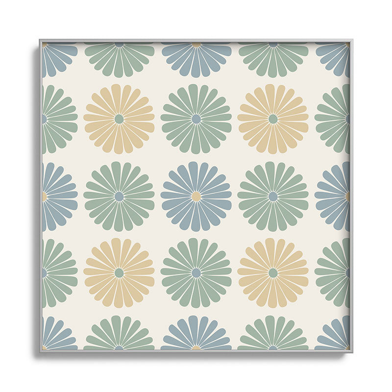 Colour Poems Daisy Pattern Multicolor I Square Metal Framed Art Print