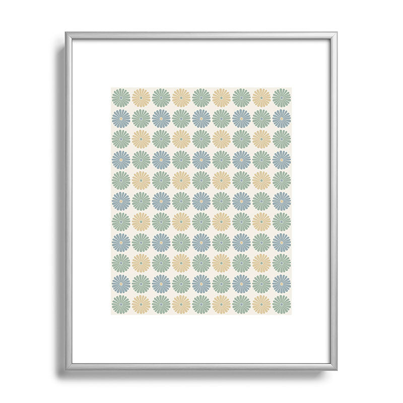 Colour Poems Daisy Pattern Multicolor I Metal Framed Art Print
