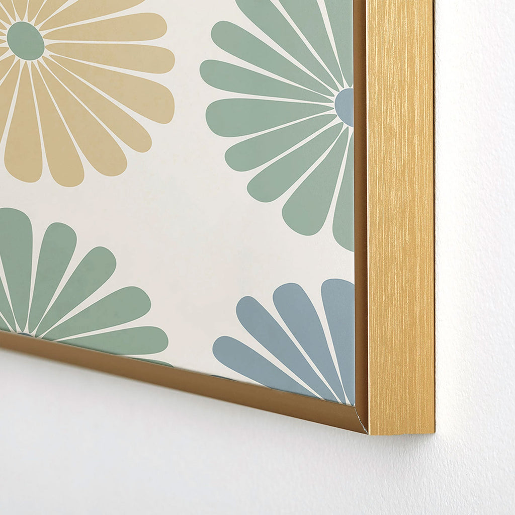Colour Poems Daisy Pattern Multicolor I Square Metal Framed Art Print