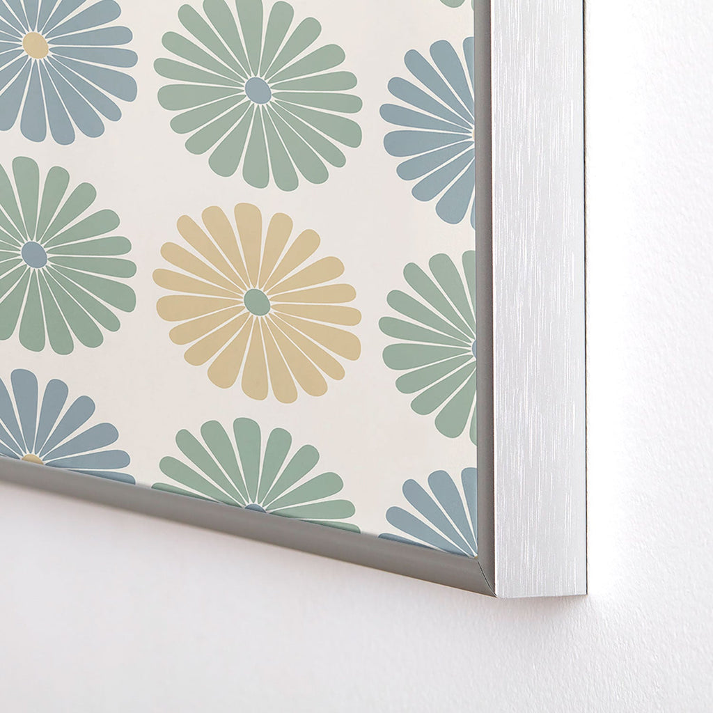 Colour Poems Daisy Pattern Multicolor I Square Metal Framed Art Print