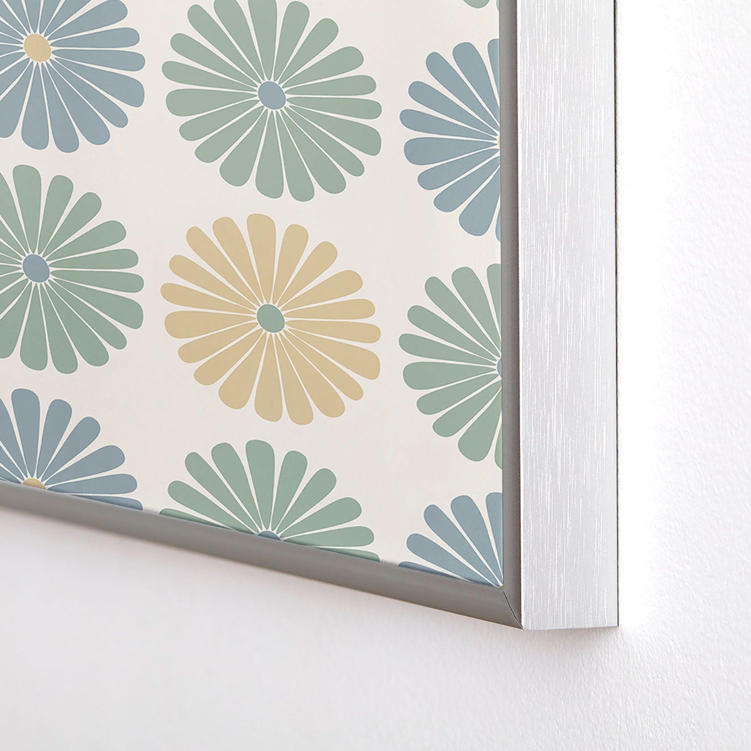 Colour Poems Daisy Pattern Multicolor I Square Metal Framed Art Print