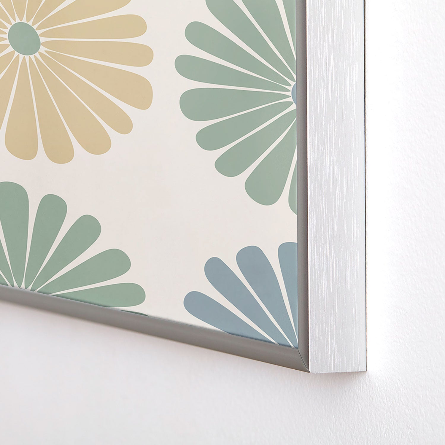 Colour Poems Daisy Pattern Multicolor I Square Metal Framed Art Print