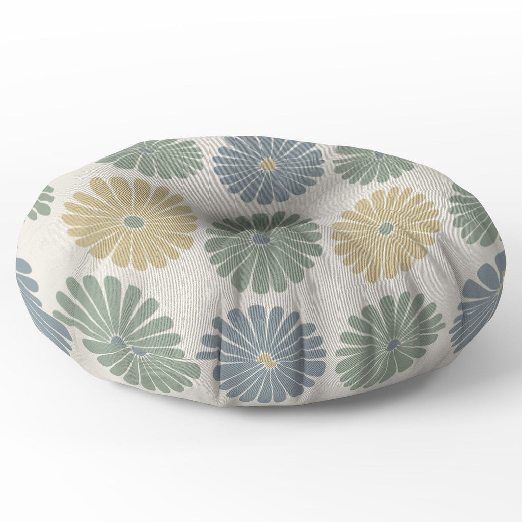 Colour Poems Daisy Pattern Multicolor I Floor Pillow Round