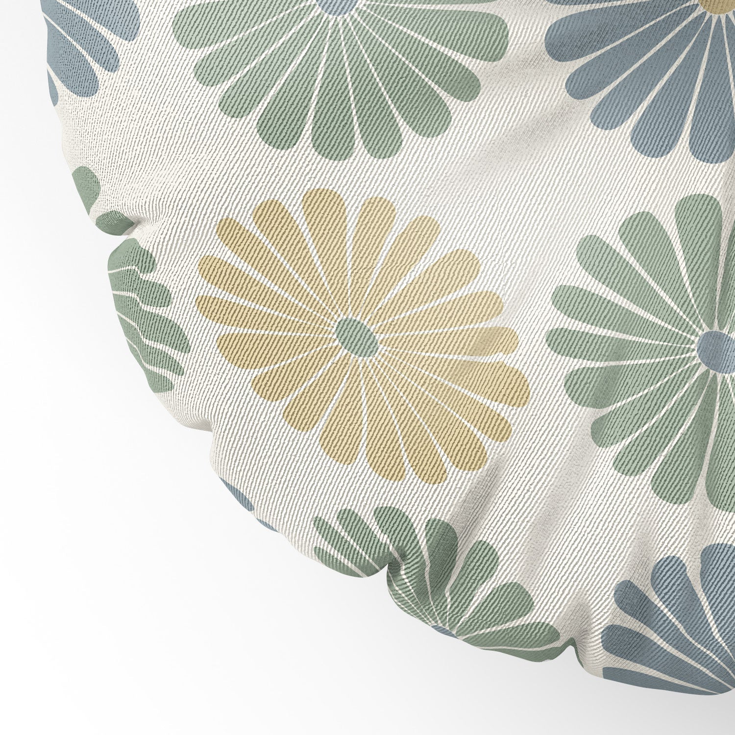 Colour Poems Daisy Pattern Multicolor I Floor Pillow Round