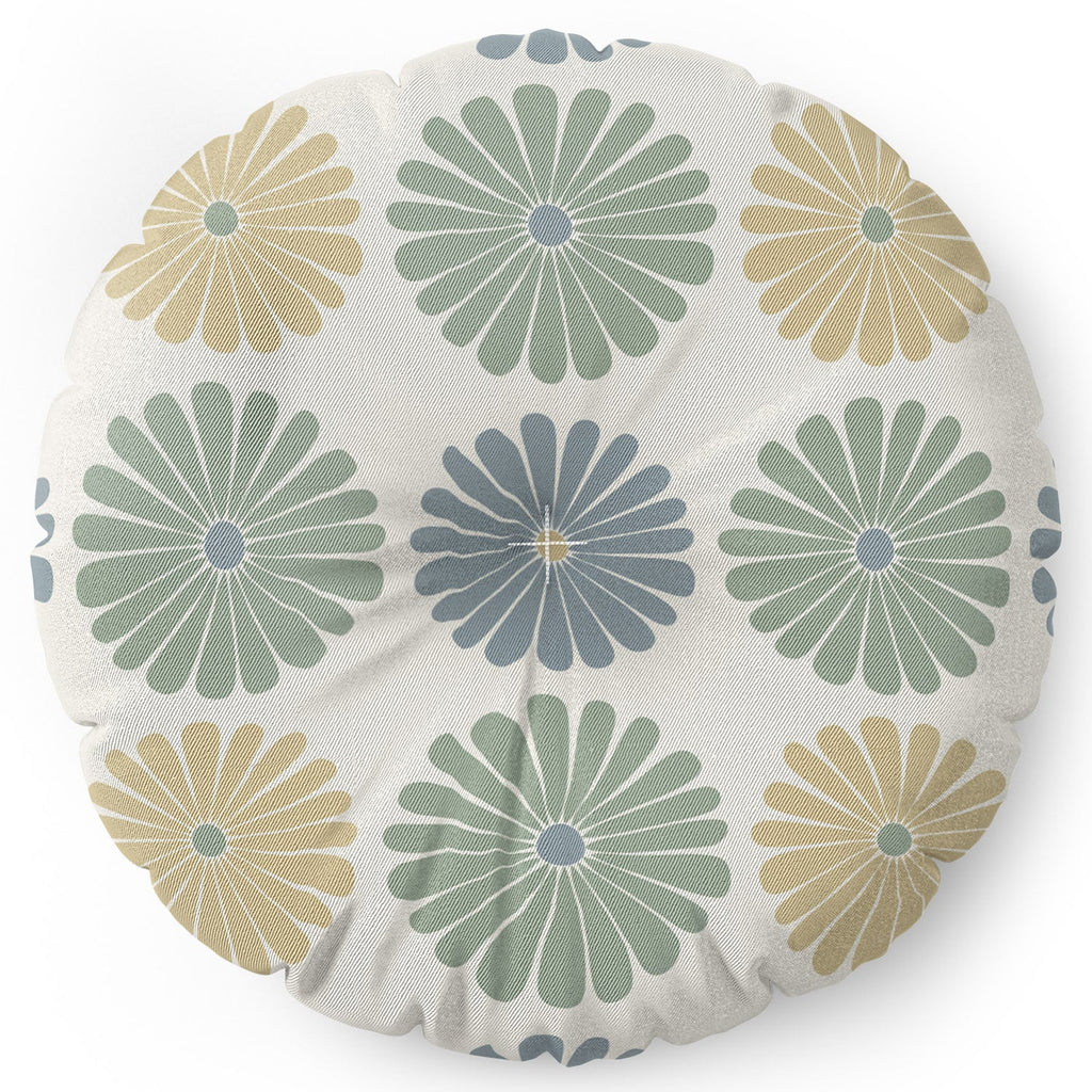 Colour Poems Daisy Pattern Multicolor I Floor Pillow Round