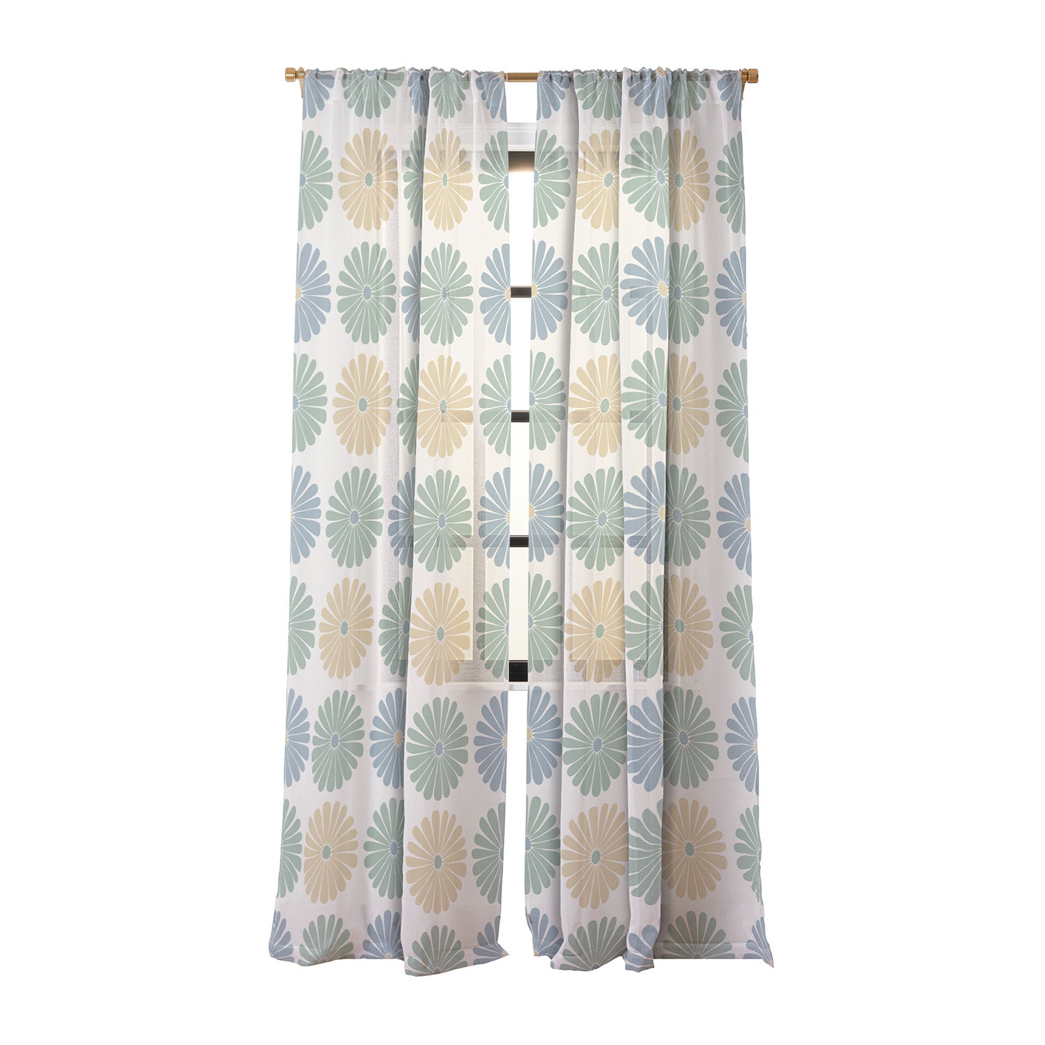 Colour Poems Daisy Pattern Multicolor I Sheer Non Repeat