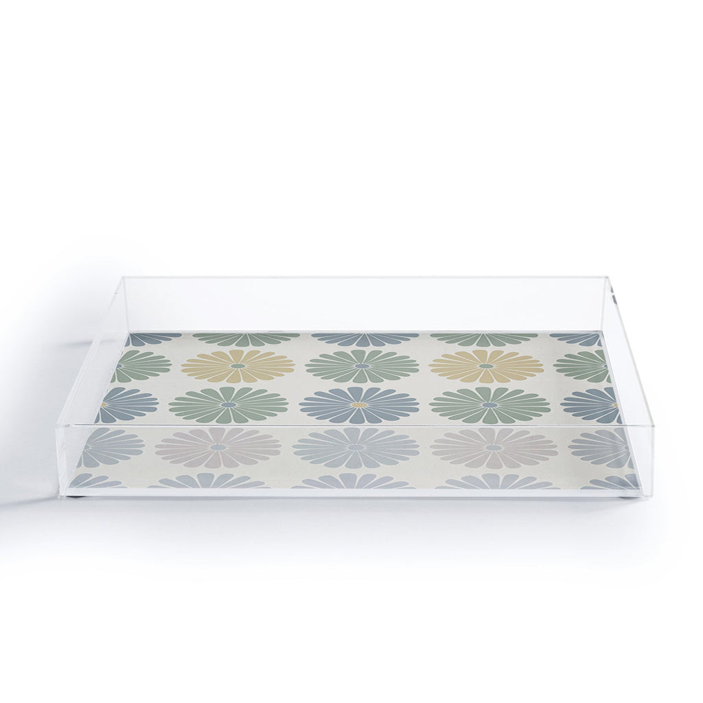 Colour Poems Daisy Pattern Multicolor I Acrylic Tray