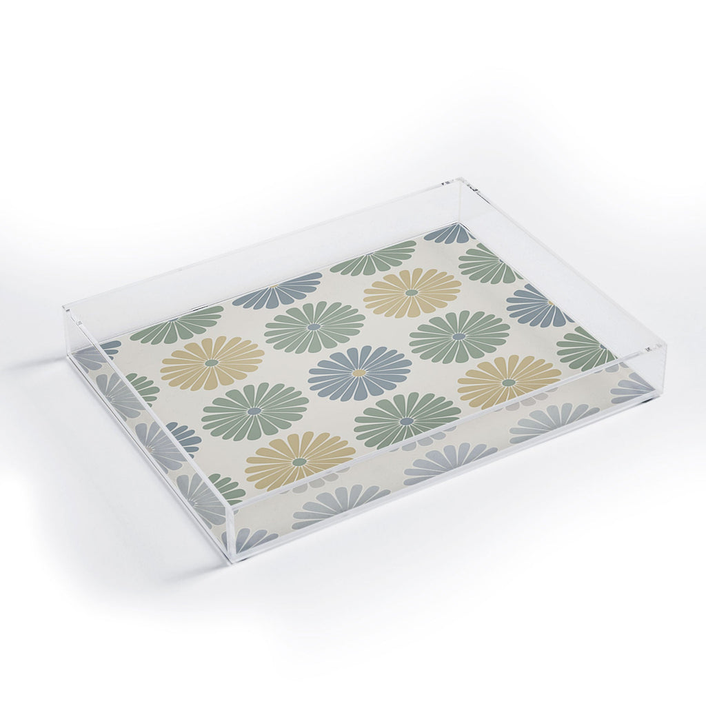 Colour Poems Daisy Pattern Multicolor I Acrylic Tray