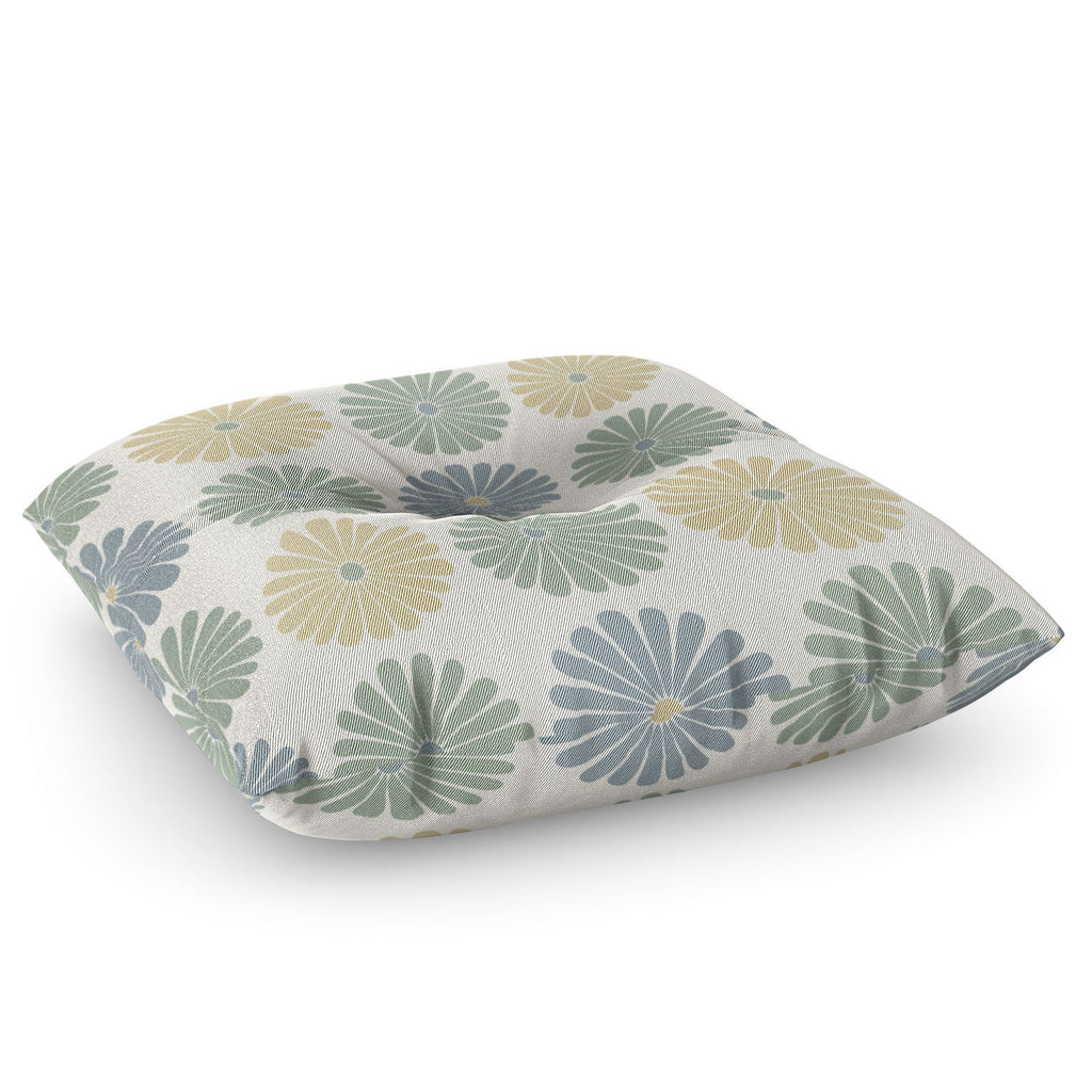 Colour Poems Daisy Pattern Multicolor I Floor Pillow Square