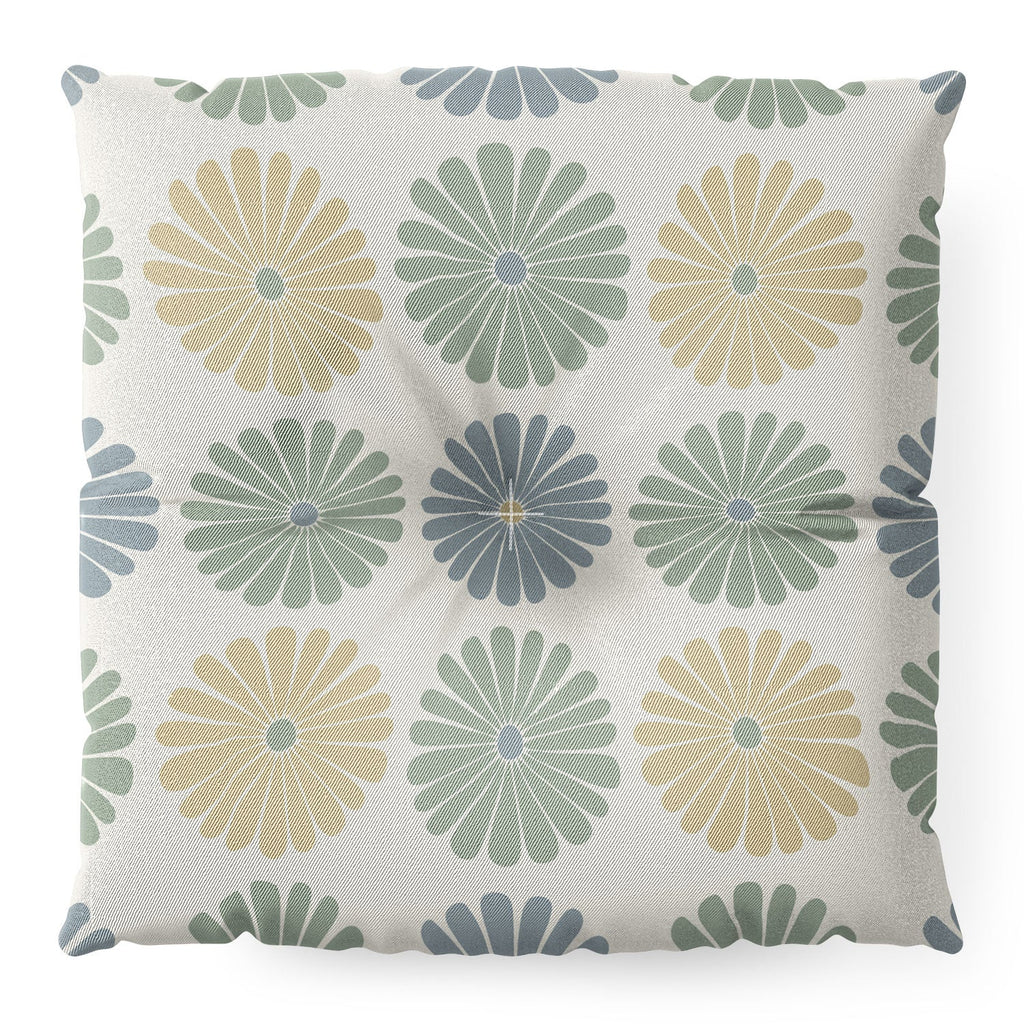 Colour Poems Daisy Pattern Multicolor I Floor Pillow Square
