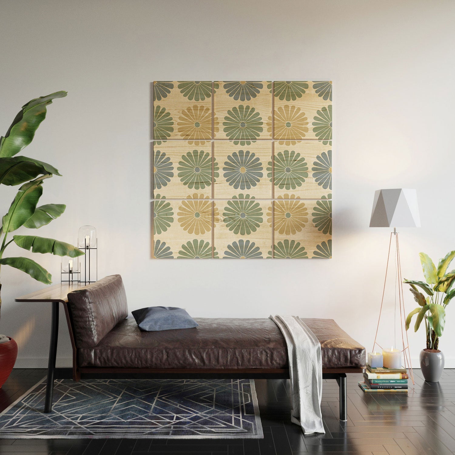 Colour Poems Daisy Pattern Multicolor I Wood Wall Mural