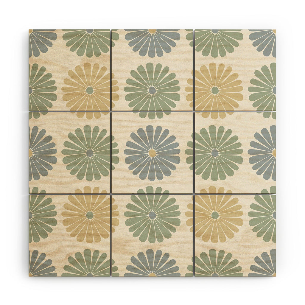 Colour Poems Daisy Pattern Multicolor I Wood Wall Mural
