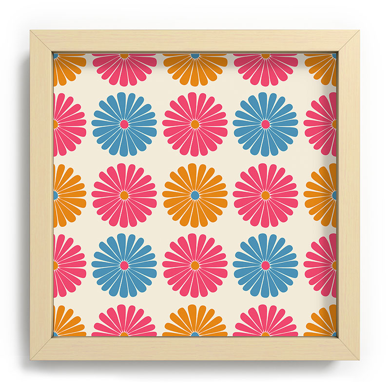 Colour Poems Daisy Pattern Multicolor II Recessed Framing Square