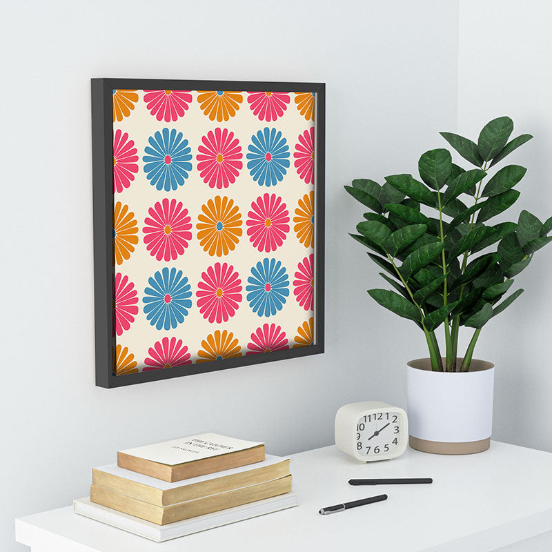 Colour Poems Daisy Pattern Multicolor II Recessed Framing Square