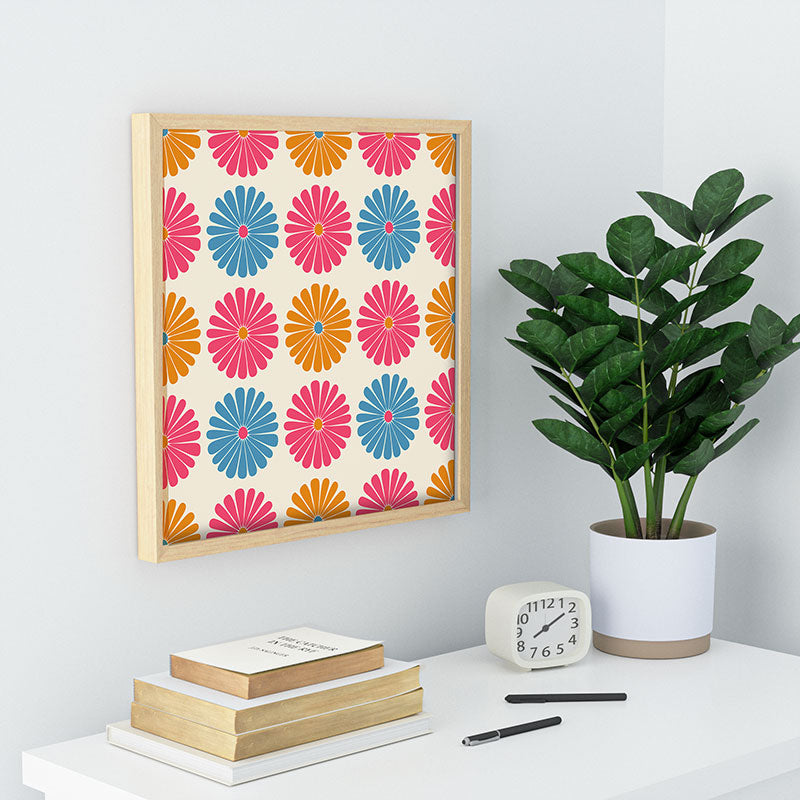 Colour Poems Daisy Pattern Multicolor II Recessed Framing Square