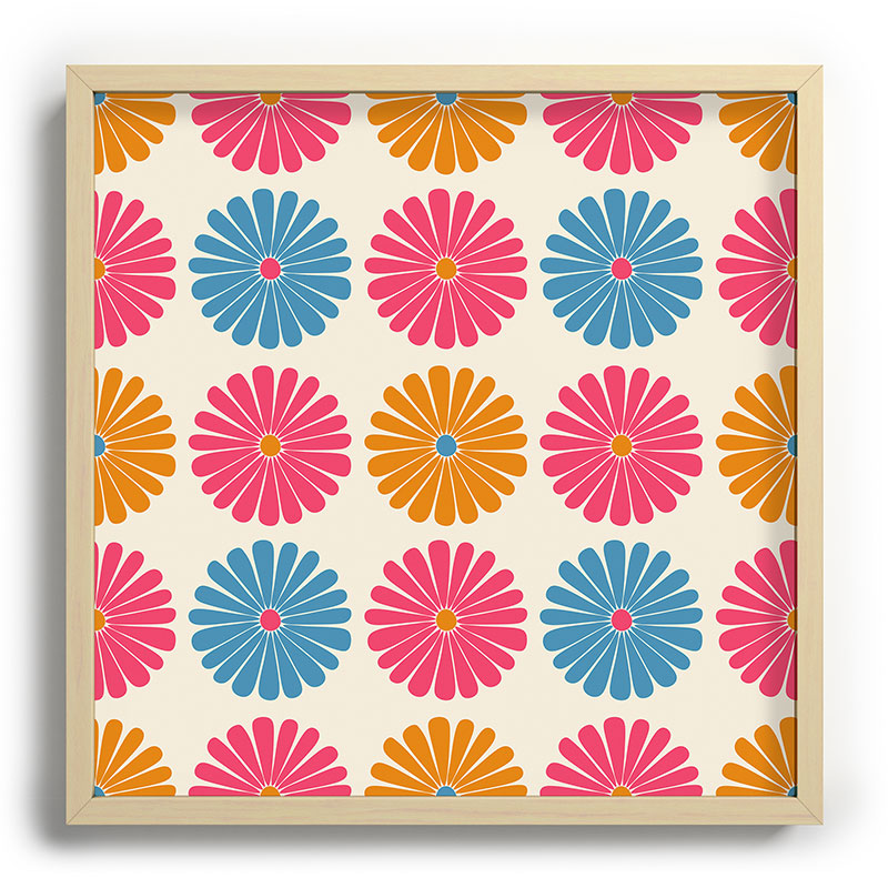 Colour Poems Daisy Pattern Multicolor II Recessed Framing Square