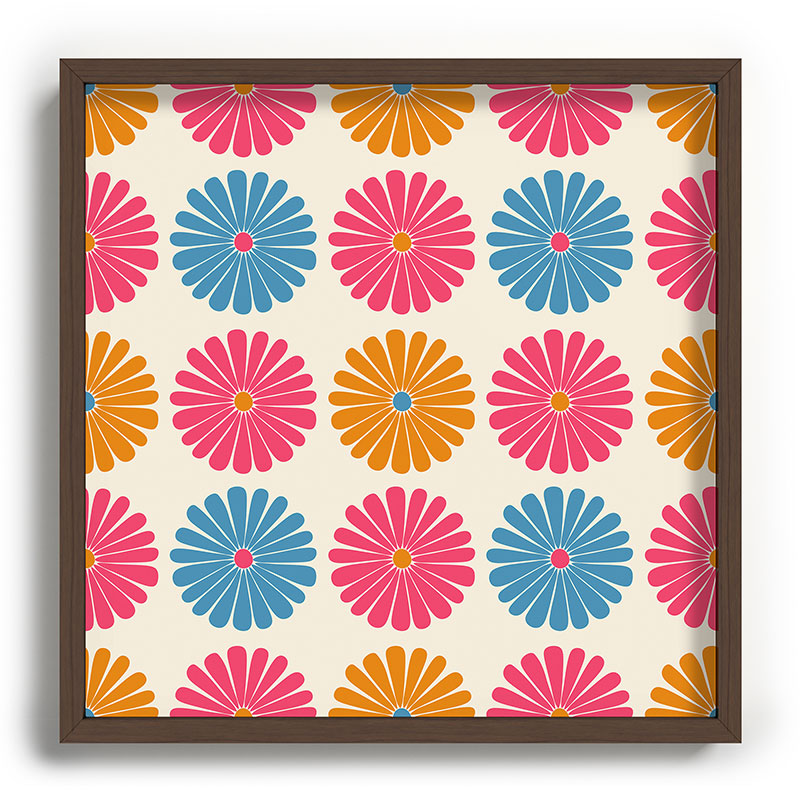 Colour Poems Daisy Pattern Multicolor II Recessed Framing Square